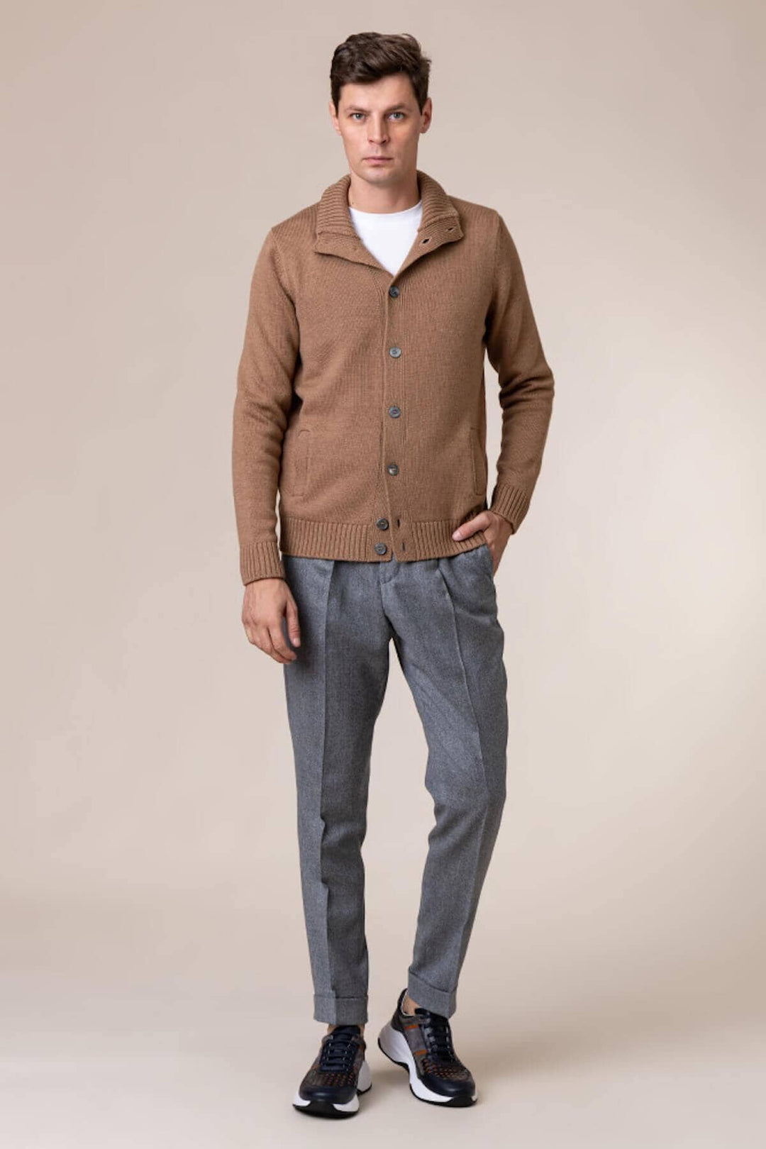 Cardigan caramel Homme - Hauts - Cardigan Gran sasso