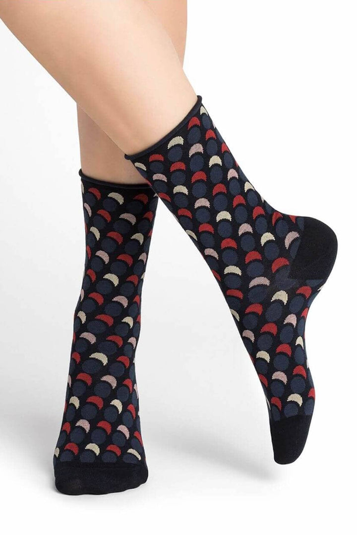 Chaussettes à Pois Optiques Femme - Accessoires - Chaussette Bleuforêt