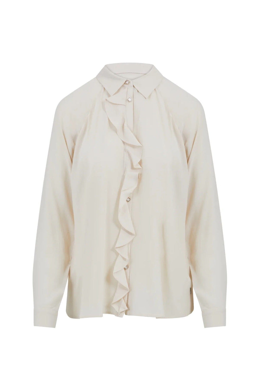 Chemise avec froufrous Femme - Blouses et chemises - Blouses et chemises avec col coster