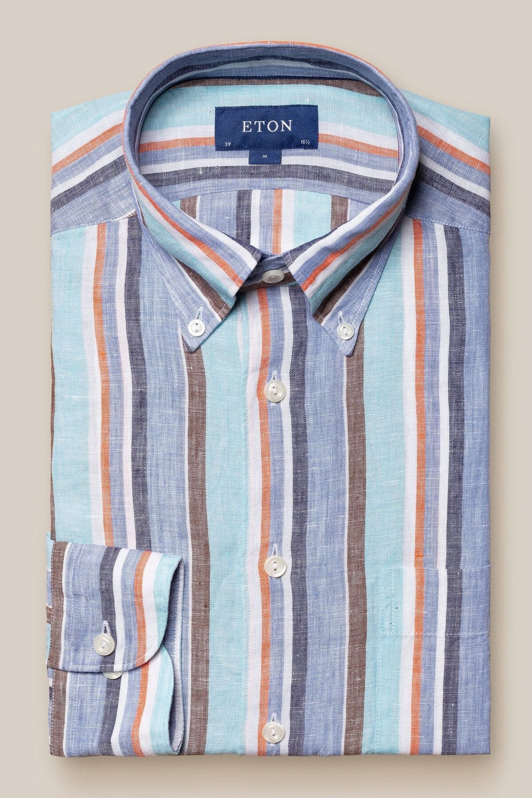 Chemise en lin multi-rayures Eton 