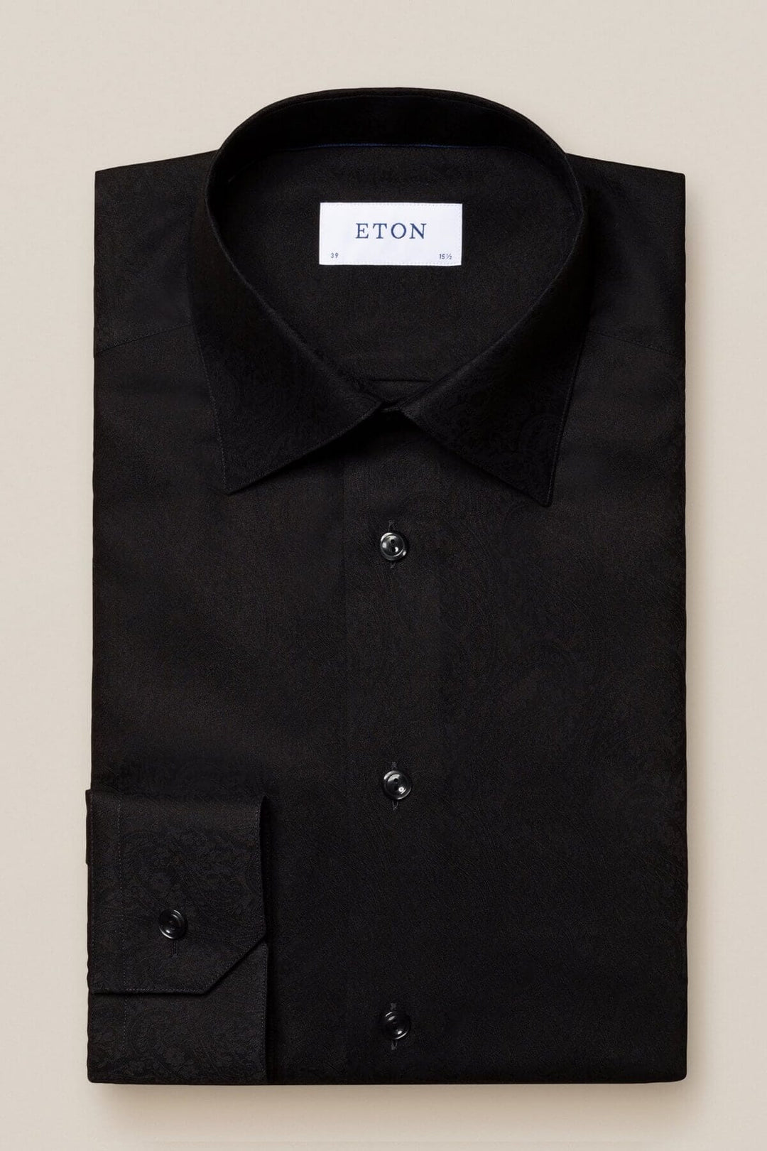 Chemise jacquard noire à motifs cachemire Homme - Chemise - Chemise habillée Eton