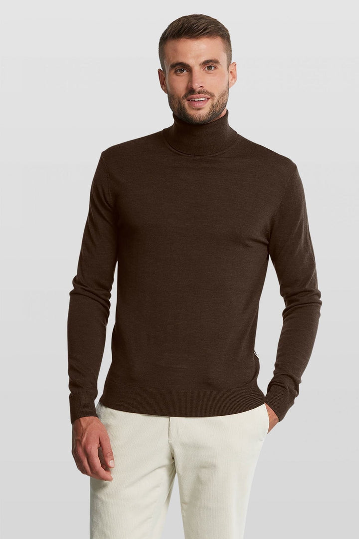 Col roulé en laine (disponible en brun et beige) Homme - Hauts - Col roulé Van Gils