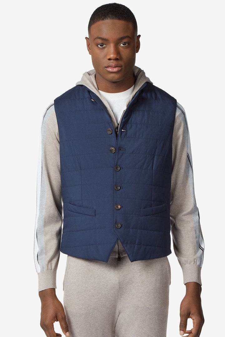 Gilet déperlant rembourré bleu foncé Homme - Manteaux et vestes - Veste sans manches Corneliani