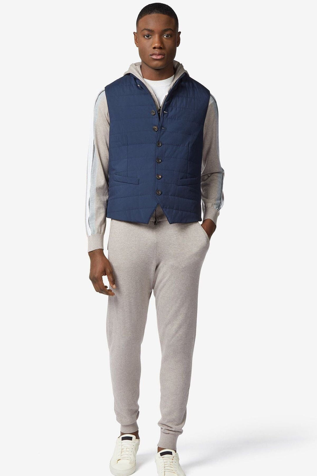 Gilet déperlant rembourré bleu foncé Homme - Manteaux et vestes - Veste sans manches Corneliani