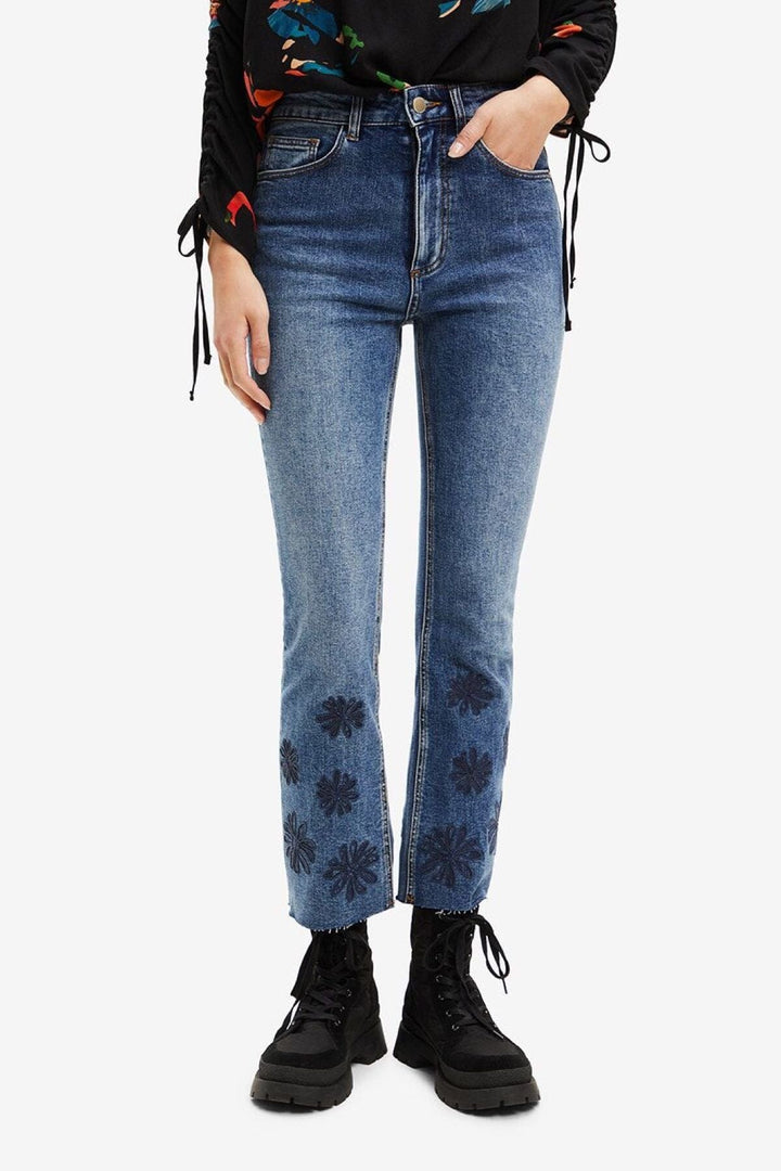 Jean avec motifs de fleurs Femme - Bas - Pantalon - Jeans Desigual