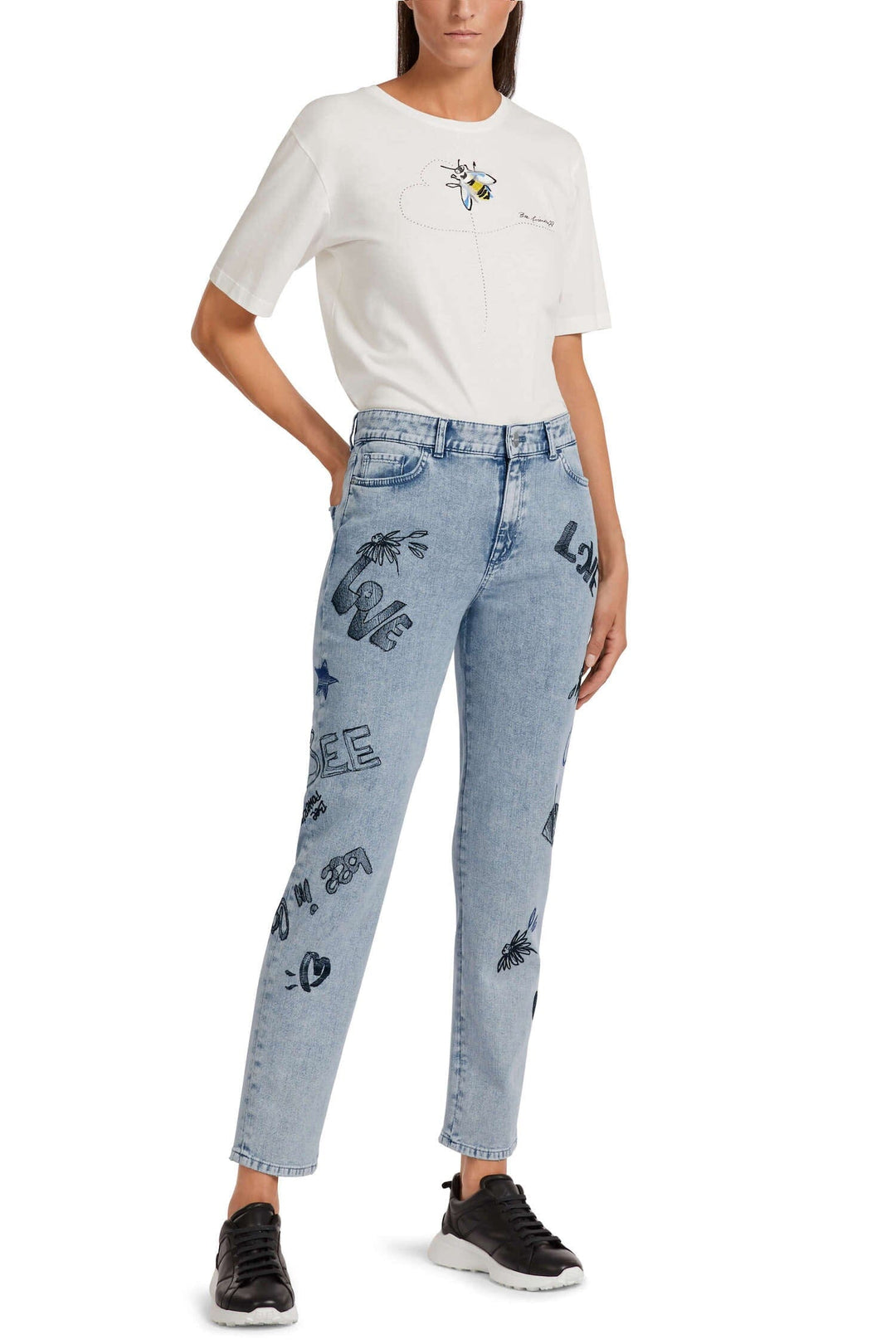 Jean brodé avec écriture Femme - Bas - Pantalon - Jeans Marc Cain