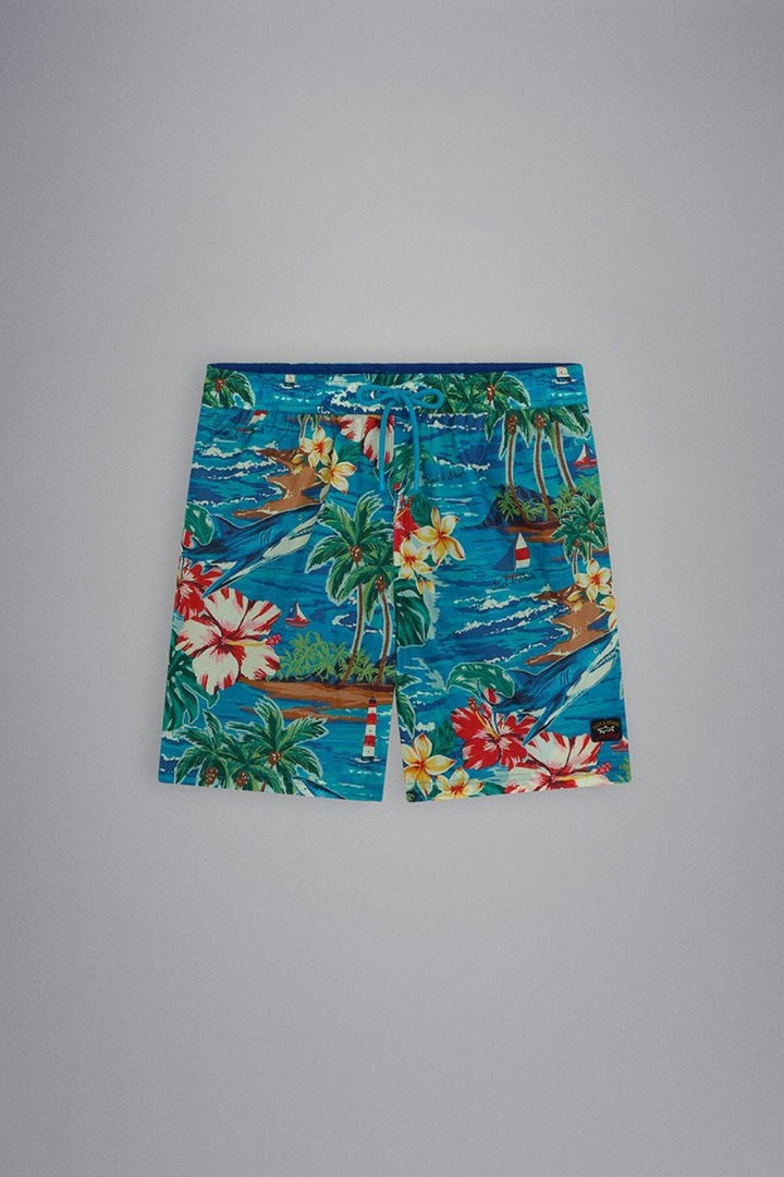 Maillot de bain avec imprimé hawaïen Homme - Maillot de bain Paul and Shark