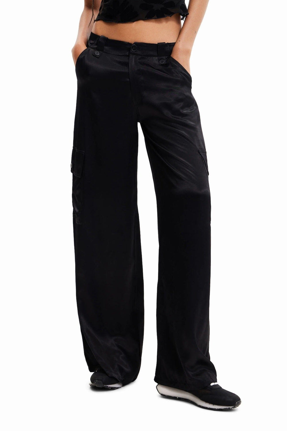 Pantalon cargo large en satin Femme - Bas - Pantalon - Jogging Desigual