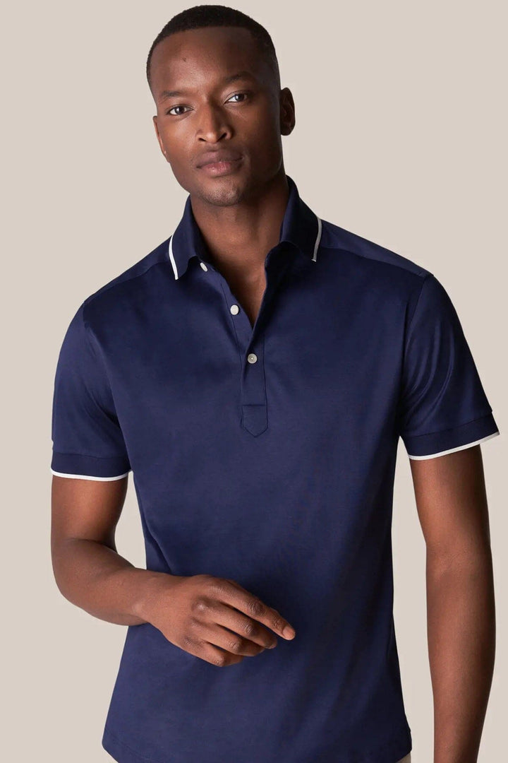 Polo bleue en jersey en fil d’Écosse Homme - Hauts - Polo - Polo mc Eton