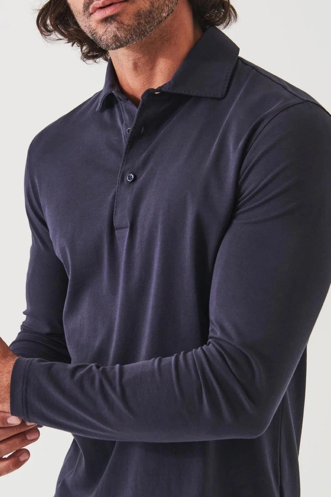 Polo de coton stretch manches longues Homme - Hauts - Polo - Polo ml Patrick Assaraf