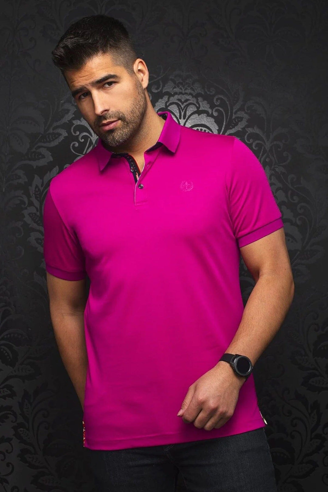 Polo Eagle Au noir M Fuchsia 