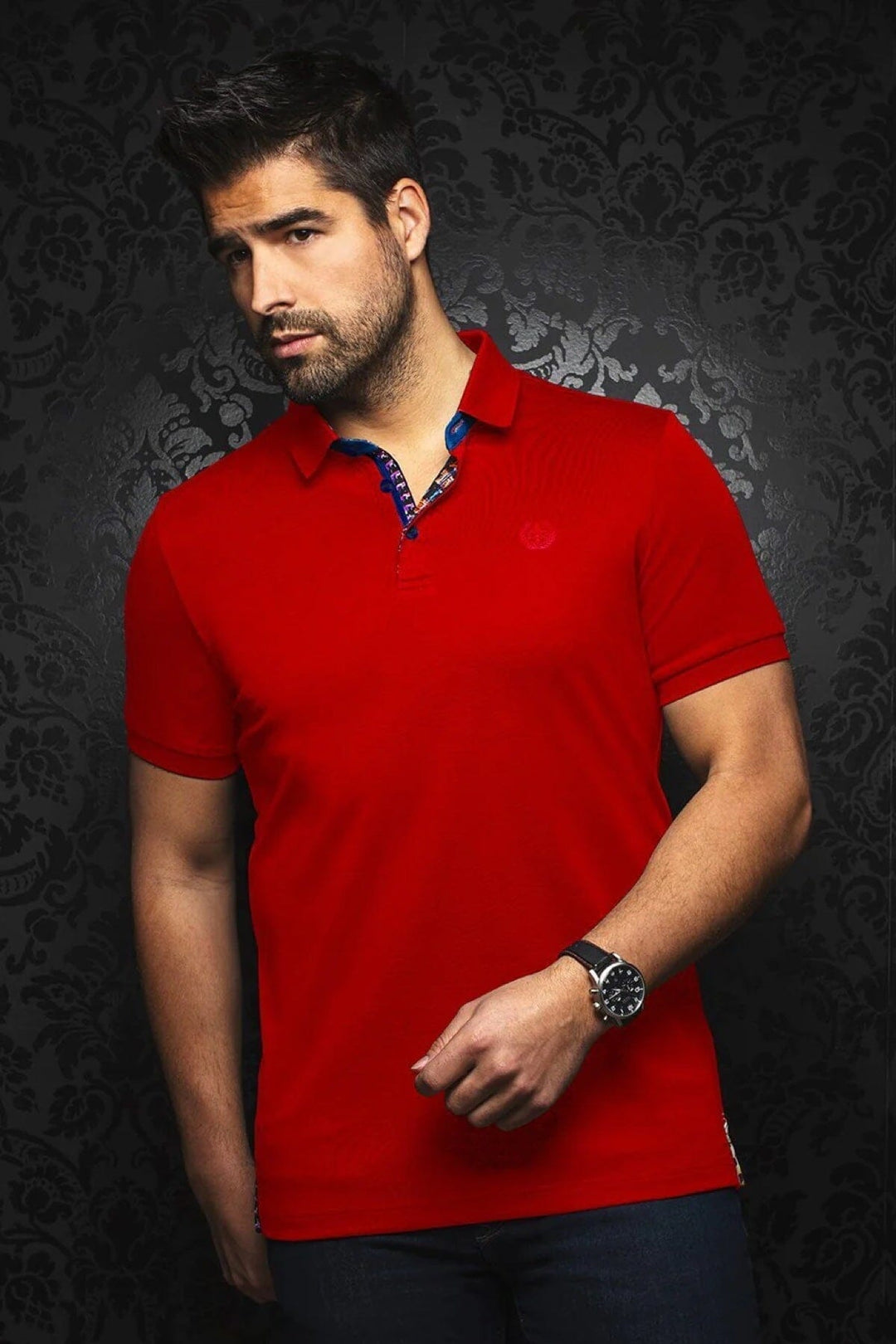 Polo Eagle Au noir M Rouge 