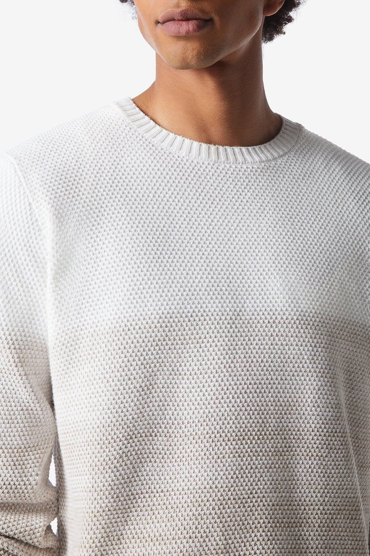 Pull à col ras du cou en tricot câblé blanc optique Homme - Hauts - Chandail Corneliani