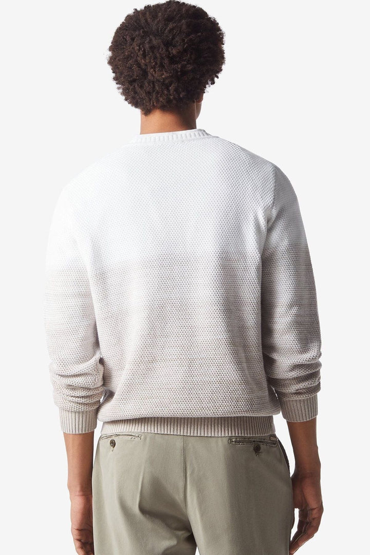 Pull à col ras du cou en tricot câblé blanc optique Homme - Hauts - Chandail Corneliani