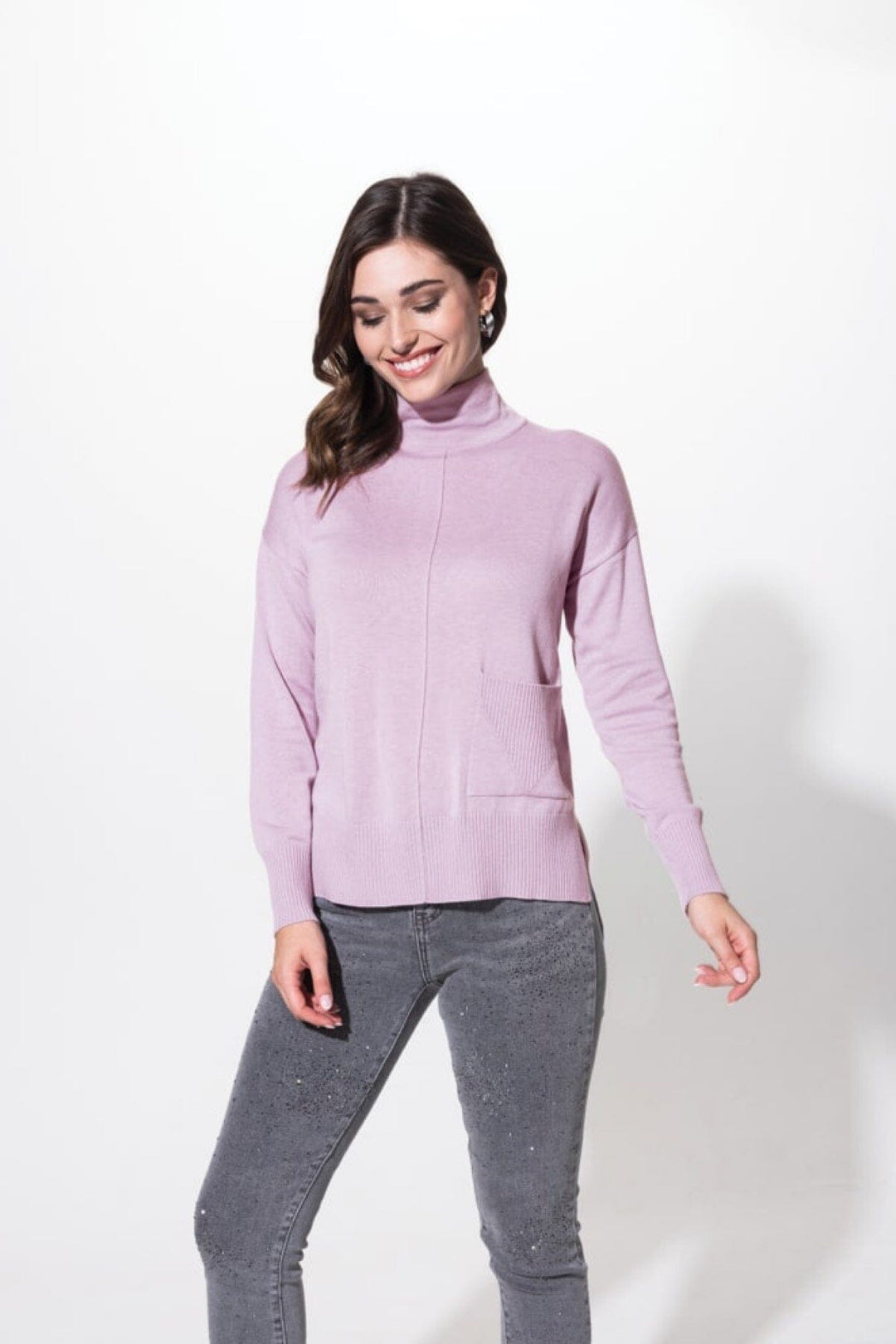 Pull avec poche Alison Sheri XS Mauve 