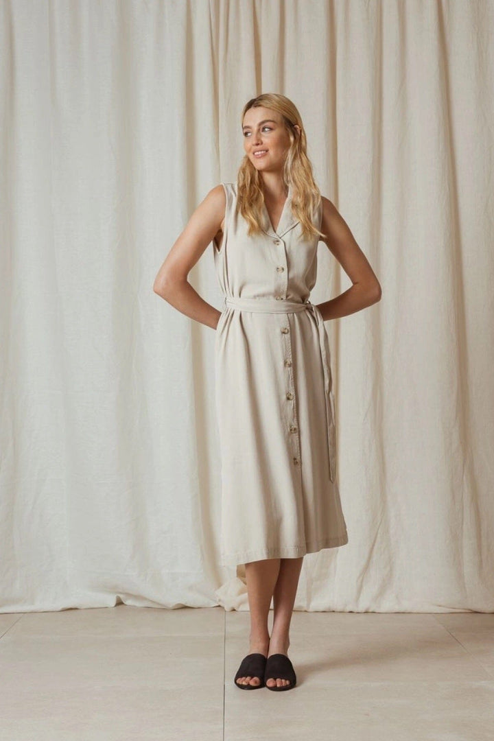 Robe en piqué de lyocell Femme - Robe - Robe longue Indi & cold