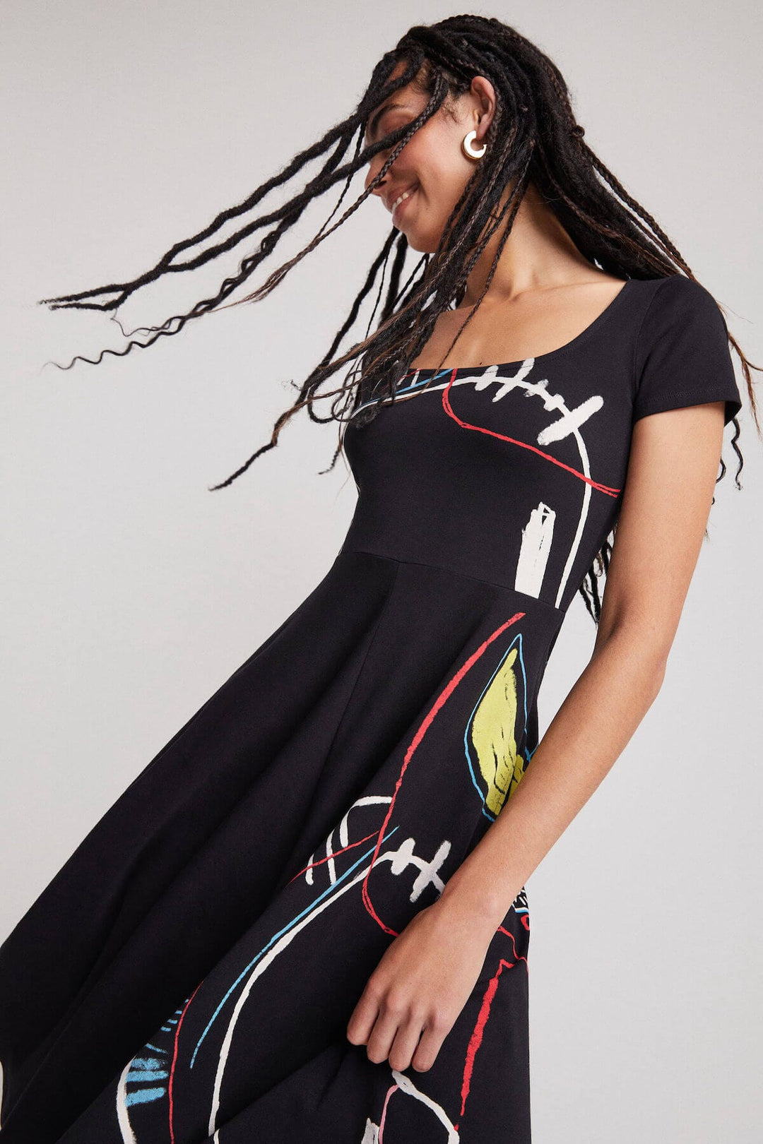 Robe longue à imprimé artistique Femme - Robe - Robe longue Desigual