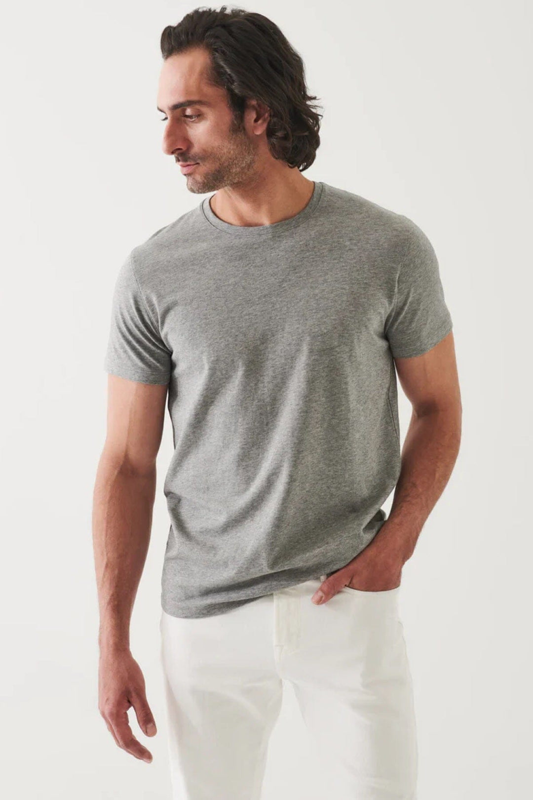 T-shirt de base Patrick Assaraf M Gris 